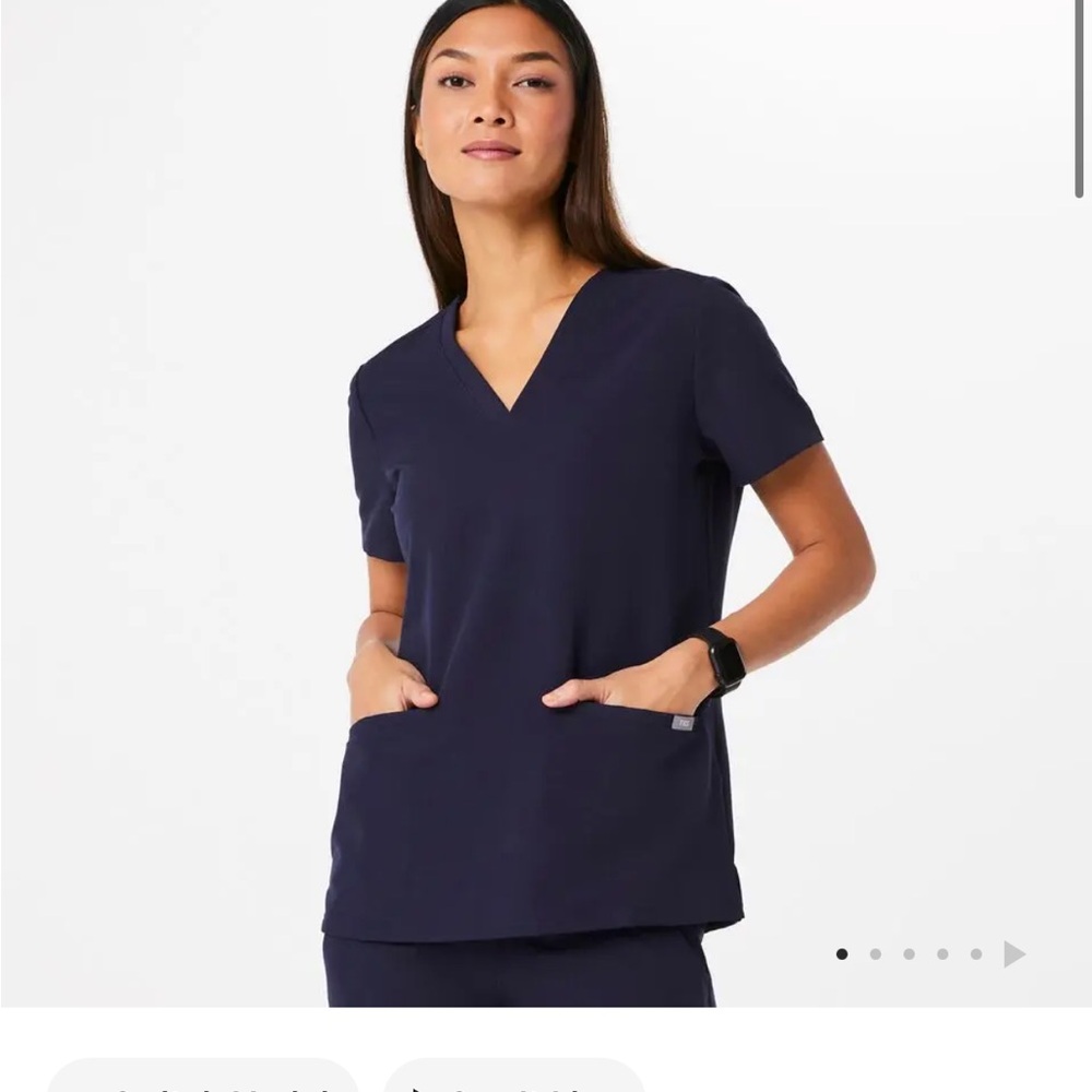 Figs navy scrub top